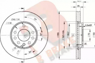 R BRAKE 78rbd29003 -  Тормозной диск
